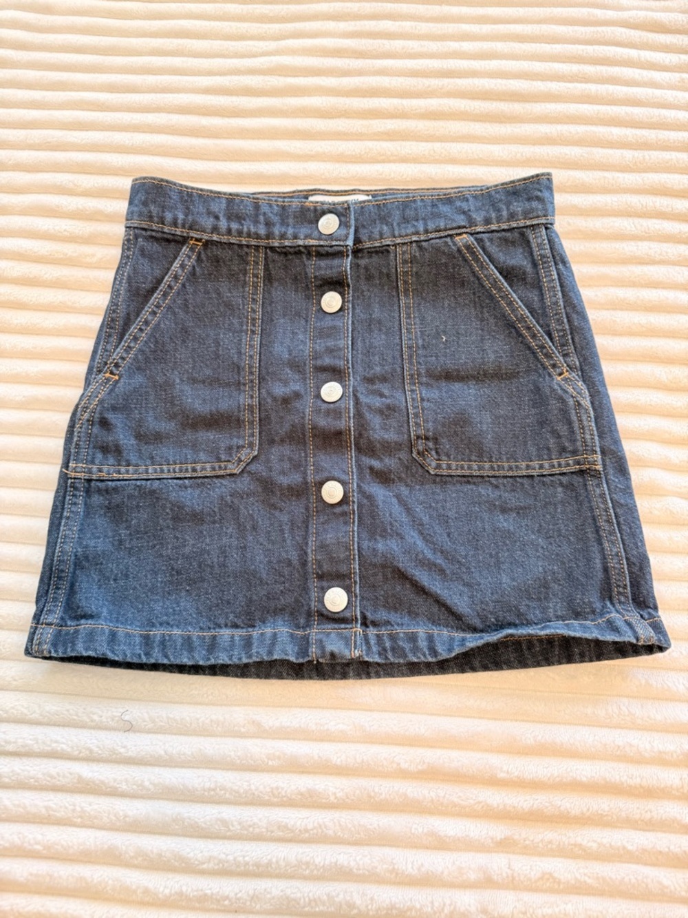 Old Navy Kids Dark Blue Button-Front Denim Mini Skirt
